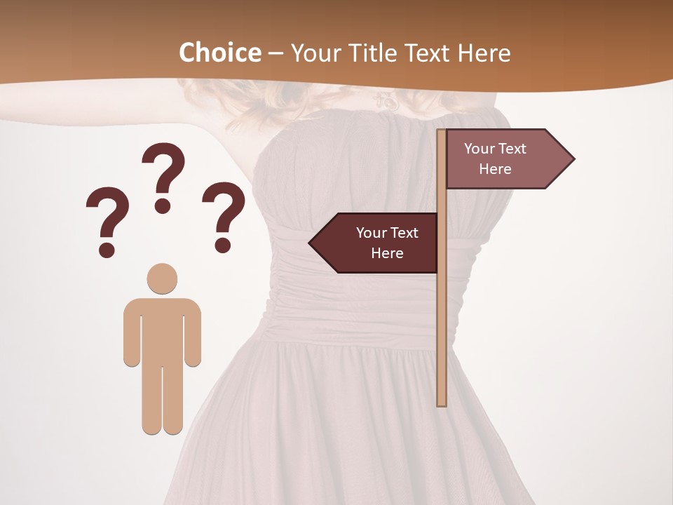A Woman In A Short Dress Is Posing For A Picture PowerPoint Template