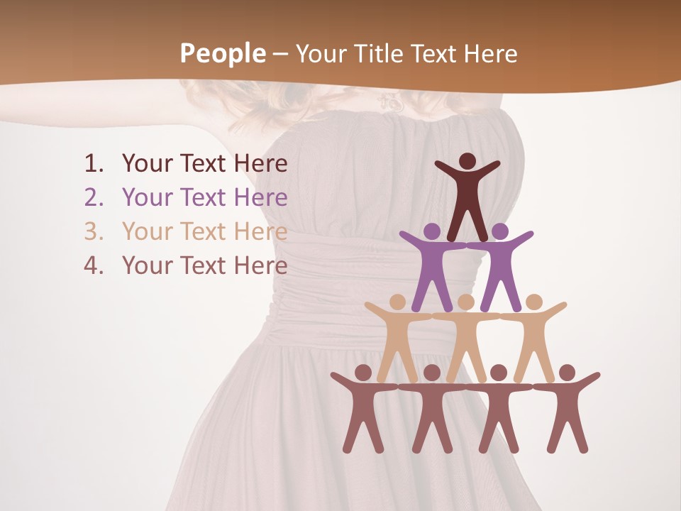 A Woman In A Short Dress Is Posing For A Picture PowerPoint Template
