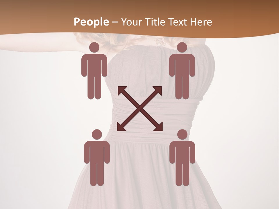 A Woman In A Short Dress Is Posing For A Picture PowerPoint Template