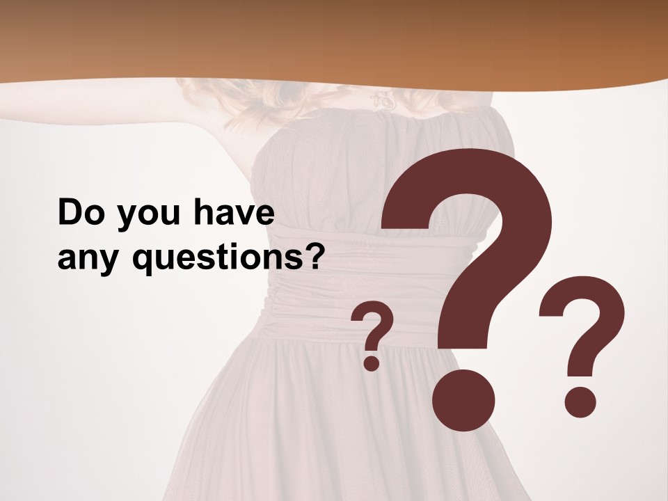 A Woman In A Short Dress Is Posing For A Picture PowerPoint Template