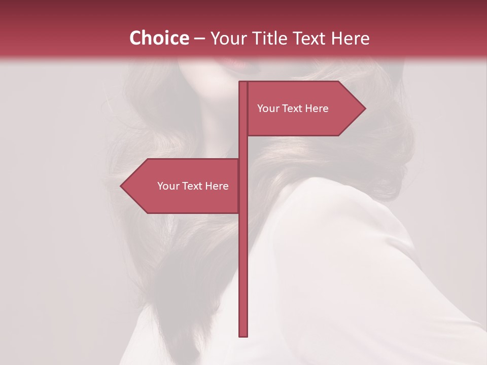 A Woman With Long Hair Is Posing For The Camera PowerPoint Template