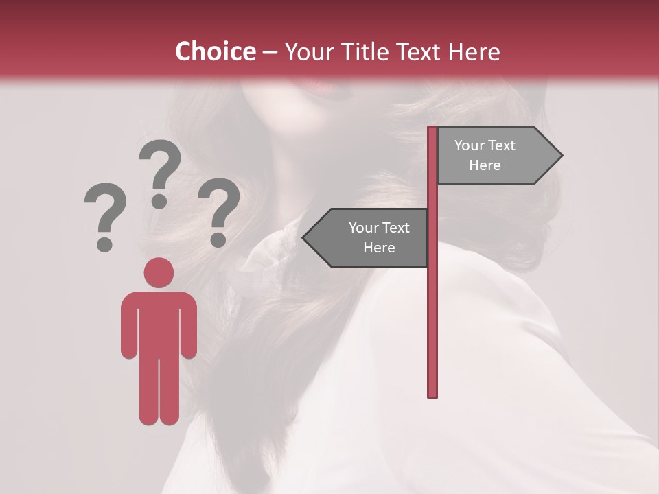 A Woman With Long Hair Is Posing For The Camera PowerPoint Template