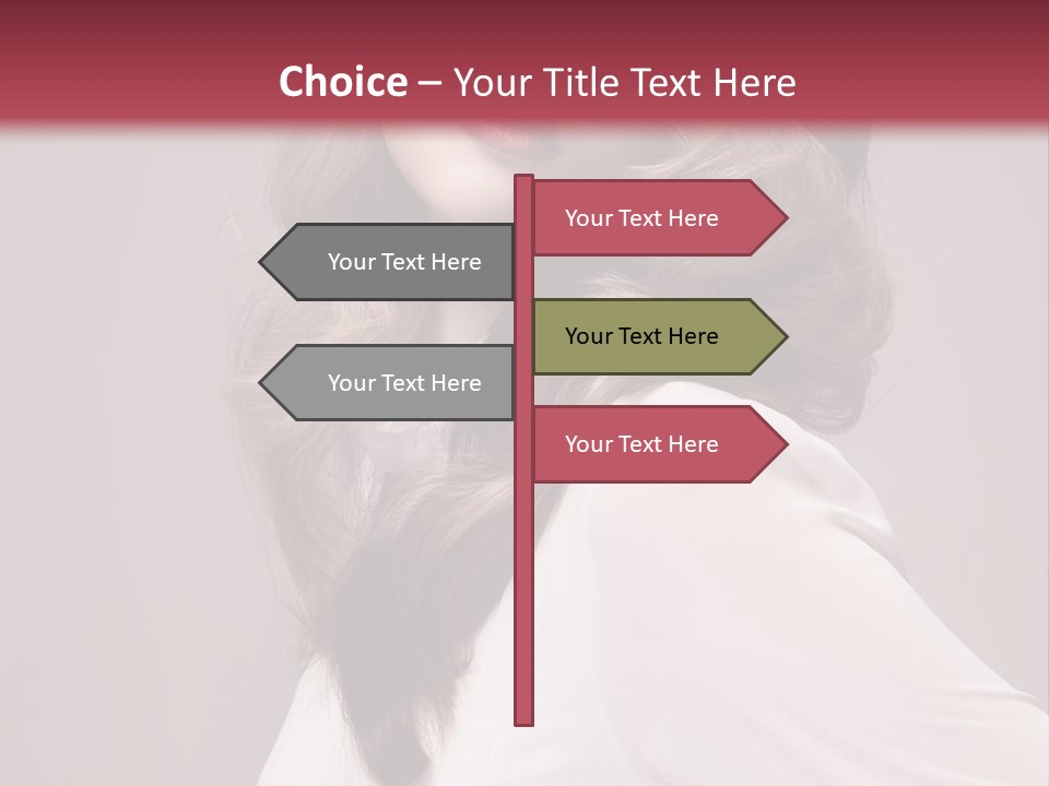 A Woman With Long Hair Is Posing For The Camera PowerPoint Template