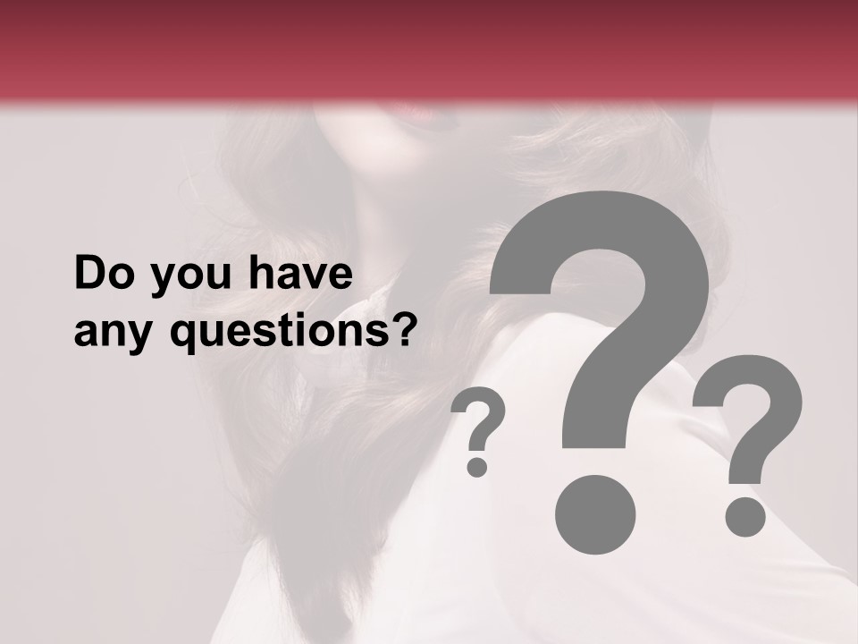 A Woman With Long Hair Is Posing For The Camera PowerPoint Template