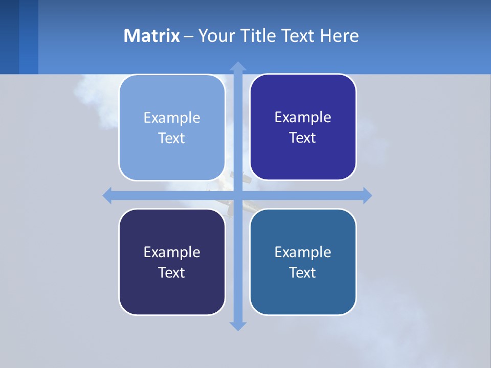 A Plane Flying In The Sky With Smoke Coming Out Of It PowerPoint Template