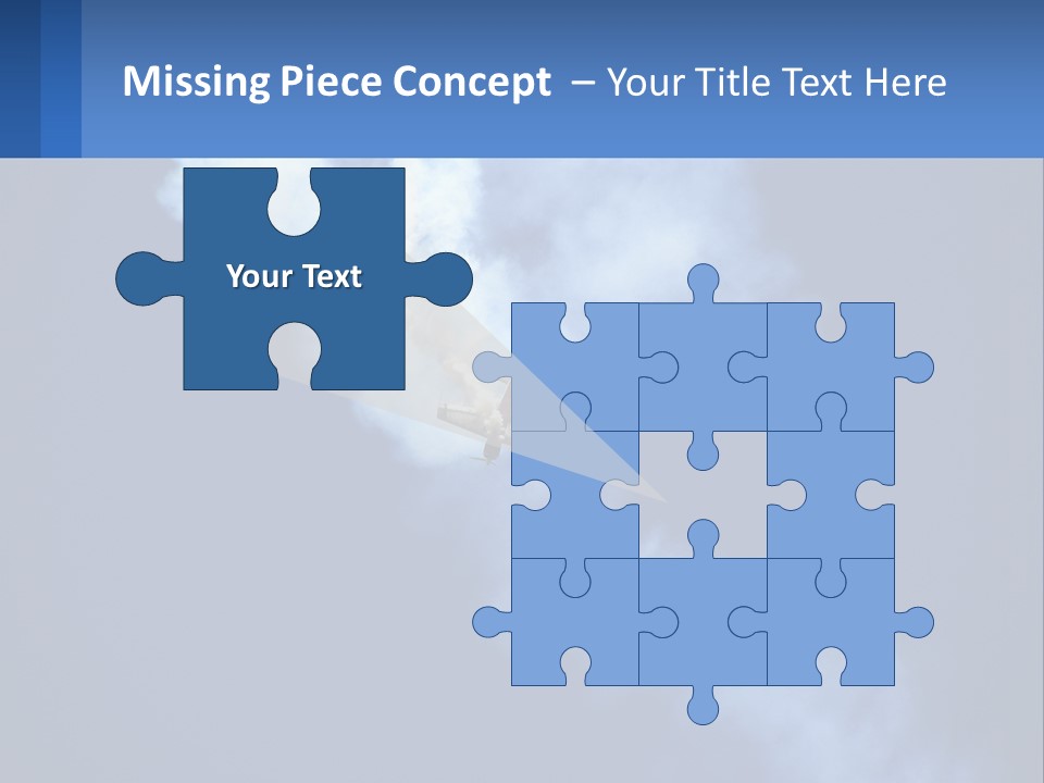 A Plane Flying In The Sky With Smoke Coming Out Of It PowerPoint Template