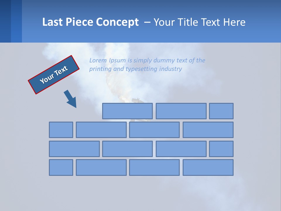 A Plane Flying In The Sky With Smoke Coming Out Of It PowerPoint Template