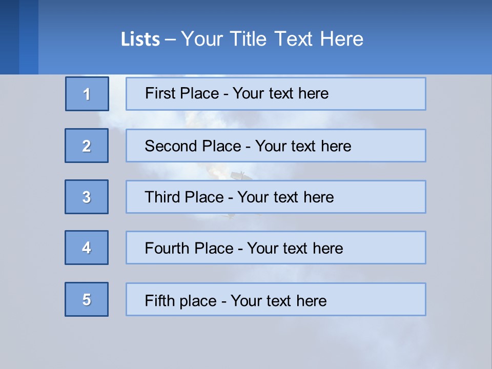 A Plane Flying In The Sky With Smoke Coming Out Of It PowerPoint Template