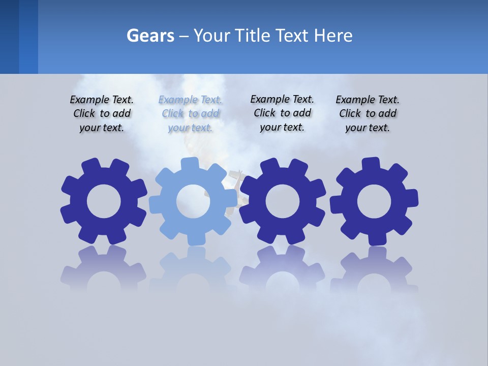 A Plane Flying In The Sky With Smoke Coming Out Of It PowerPoint Template