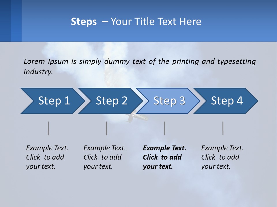 A Plane Flying In The Sky With Smoke Coming Out Of It PowerPoint Template