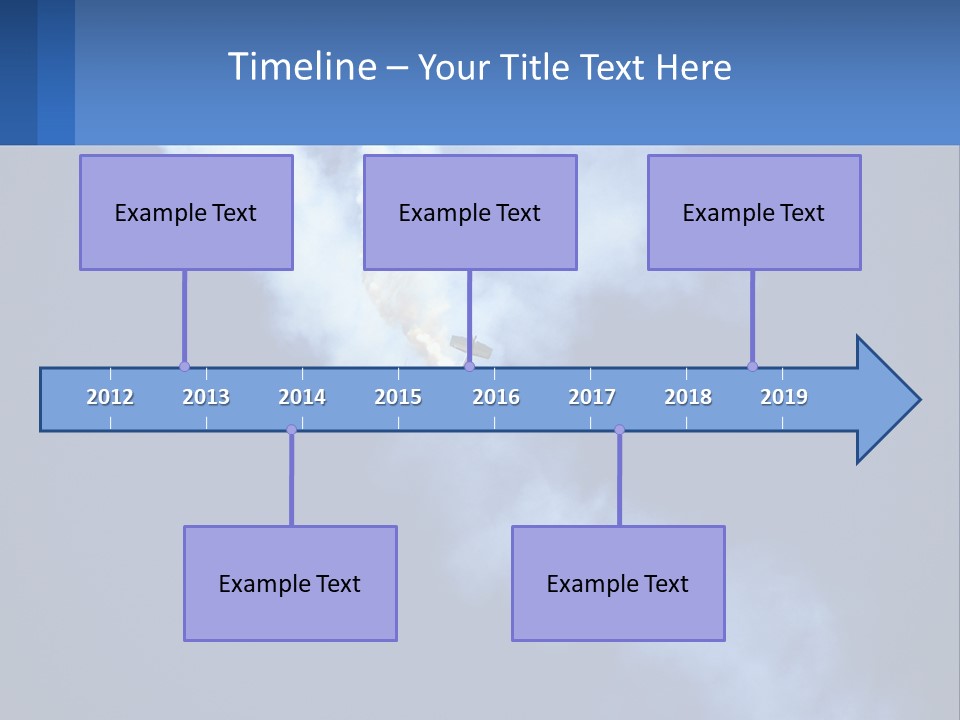 A Plane Flying In The Sky With Smoke Coming Out Of It PowerPoint Template