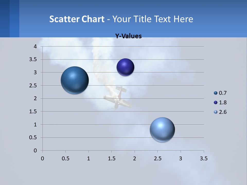 A Plane Flying In The Sky With Smoke Coming Out Of It PowerPoint Template