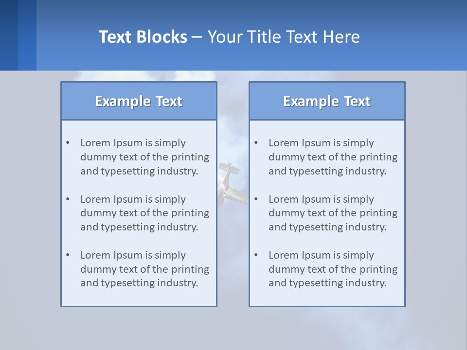 A Plane Flying In The Sky With Smoke Coming Out Of It PowerPoint Template