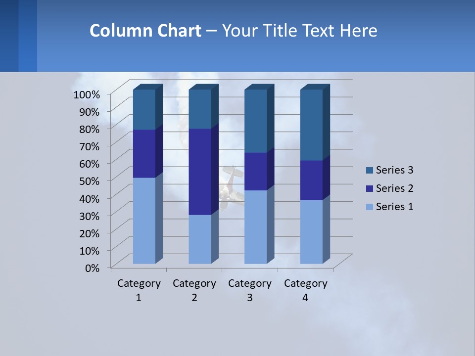 A Plane Flying In The Sky With Smoke Coming Out Of It PowerPoint Template