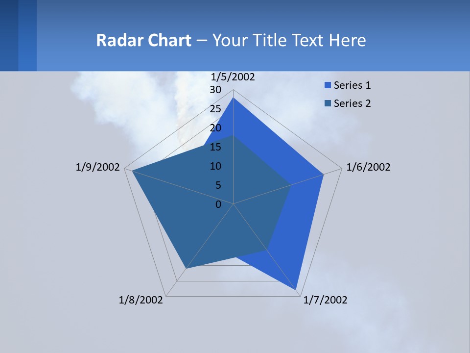 A Plane Flying In The Sky With Smoke Coming Out Of It PowerPoint Template