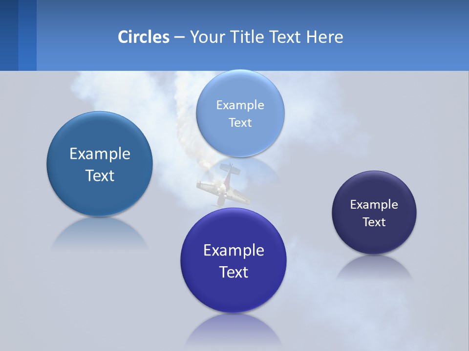 A Plane Flying In The Sky With Smoke Coming Out Of It PowerPoint Template