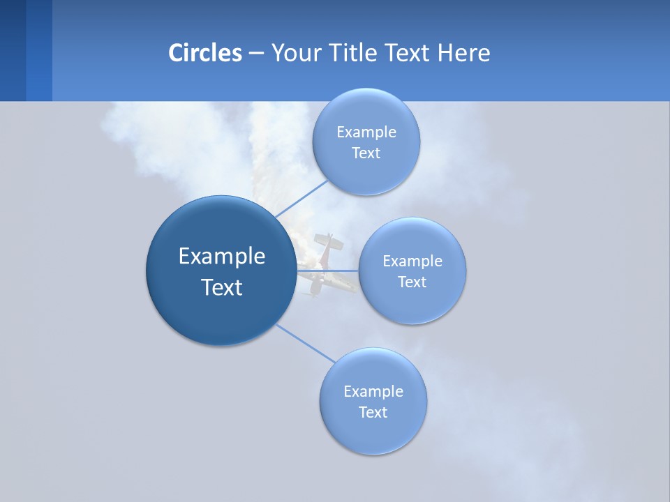 A Plane Flying In The Sky With Smoke Coming Out Of It PowerPoint Template