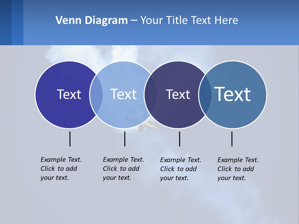 A Plane Flying In The Sky With Smoke Coming Out Of It PowerPoint Template