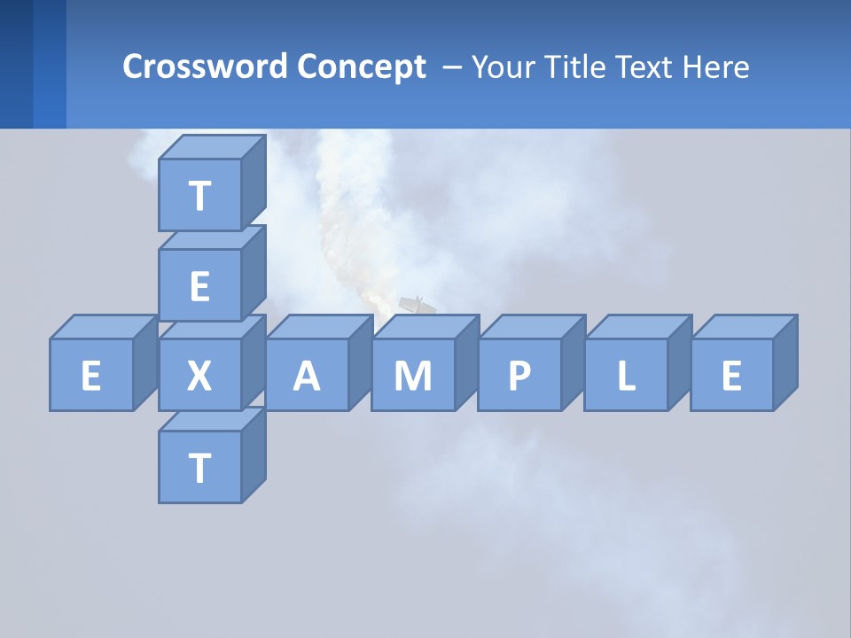 A Plane Flying In The Sky With Smoke Coming Out Of It PowerPoint Template