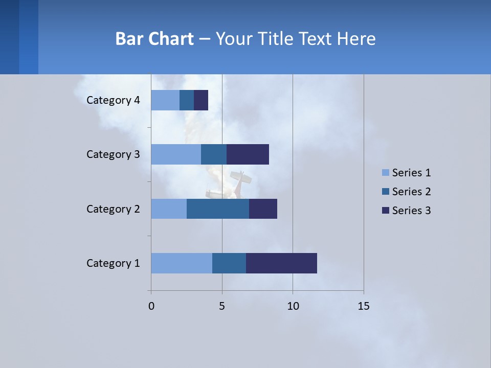 A Plane Flying In The Sky With Smoke Coming Out Of It PowerPoint Template