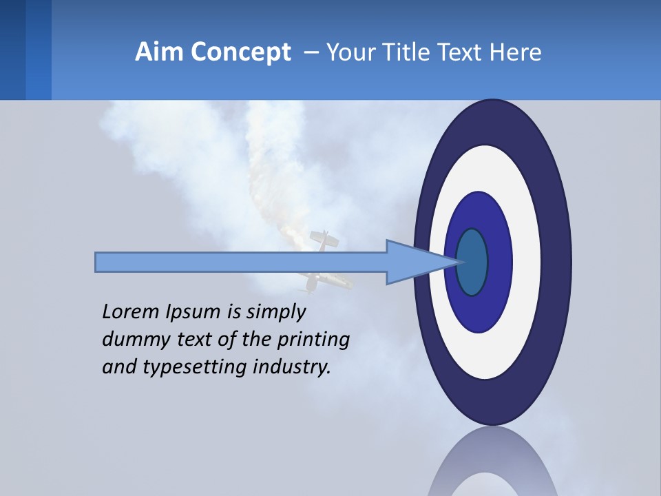 A Plane Flying In The Sky With Smoke Coming Out Of It PowerPoint Template
