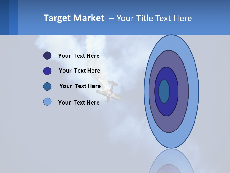 A Plane Flying In The Sky With Smoke Coming Out Of It PowerPoint Template