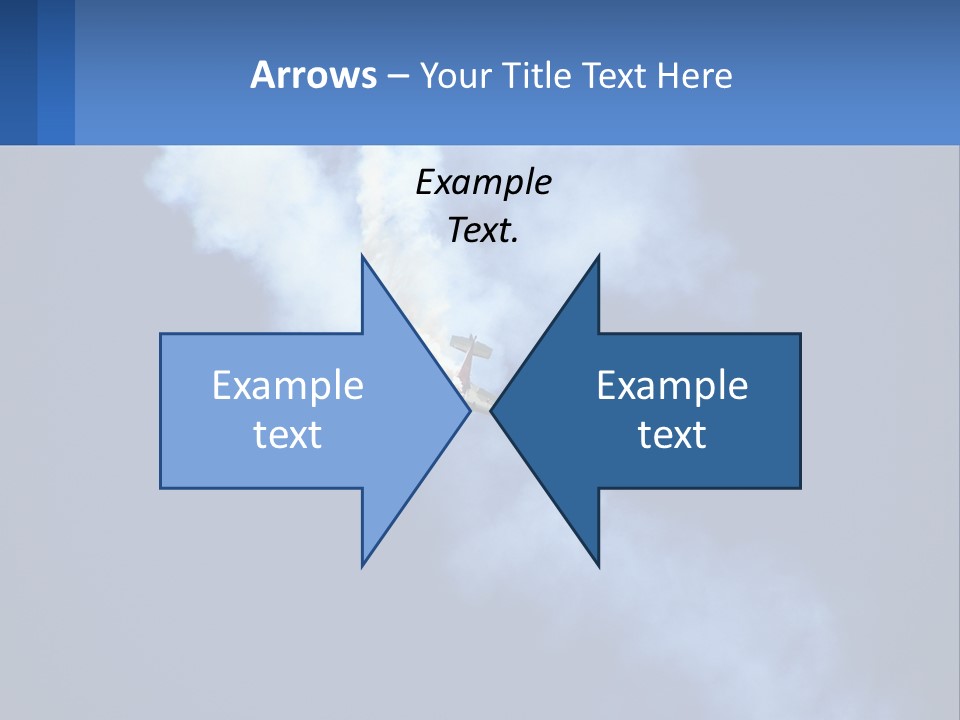 A Plane Flying In The Sky With Smoke Coming Out Of It PowerPoint Template