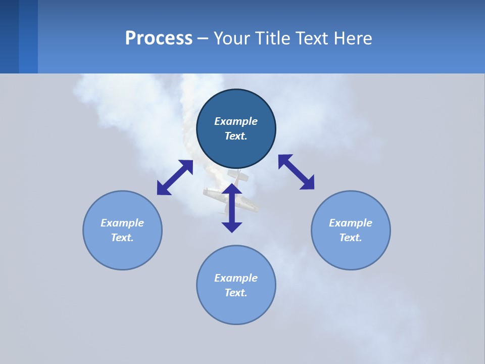 A Plane Flying In The Sky With Smoke Coming Out Of It PowerPoint Template