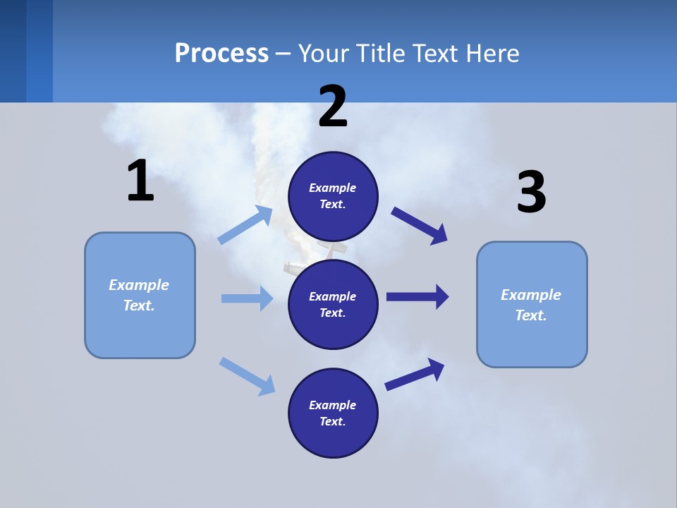 A Plane Flying In The Sky With Smoke Coming Out Of It PowerPoint Template