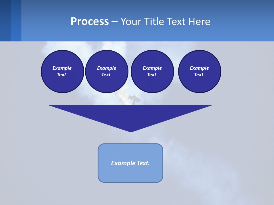 A Plane Flying In The Sky With Smoke Coming Out Of It PowerPoint Template