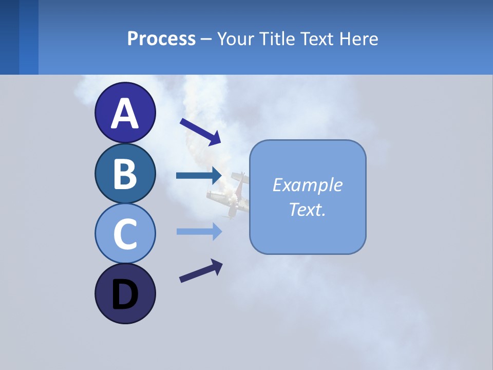 A Plane Flying In The Sky With Smoke Coming Out Of It PowerPoint Template