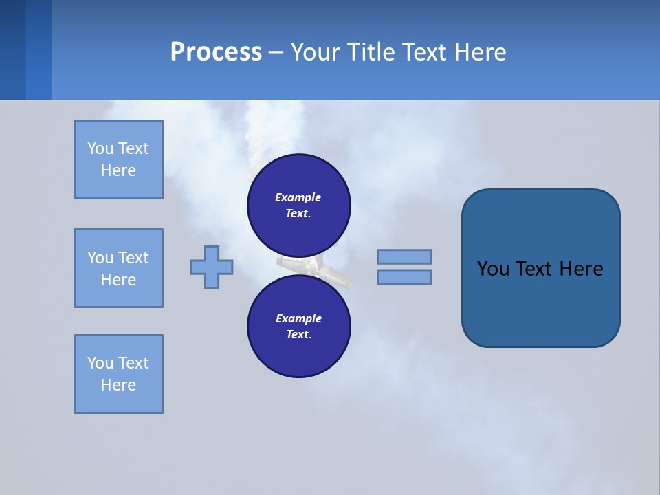 A Plane Flying In The Sky With Smoke Coming Out Of It PowerPoint Template