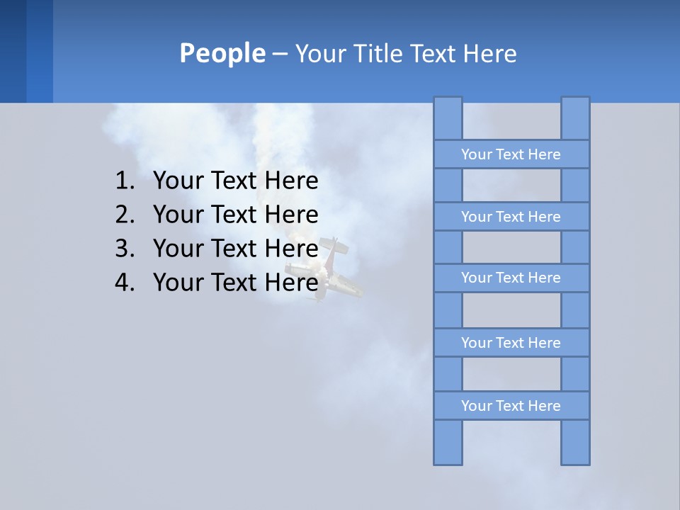 A Plane Flying In The Sky With Smoke Coming Out Of It PowerPoint Template