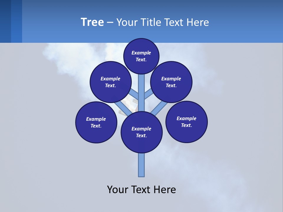 A Plane Flying In The Sky With Smoke Coming Out Of It PowerPoint Template