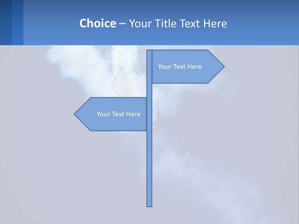 A Plane Flying In The Sky With Smoke Coming Out Of It PowerPoint Template