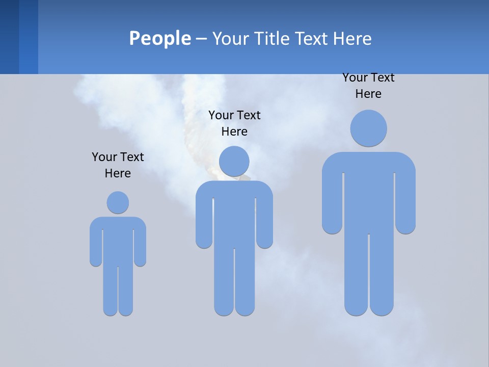 A Plane Flying In The Sky With Smoke Coming Out Of It PowerPoint Template