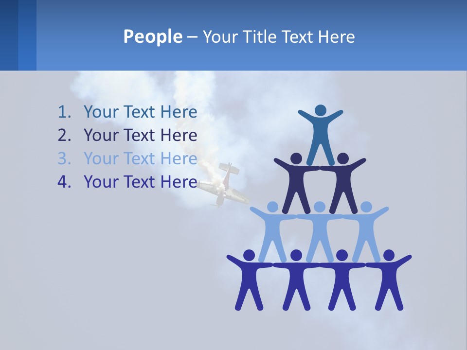 A Plane Flying In The Sky With Smoke Coming Out Of It PowerPoint Template