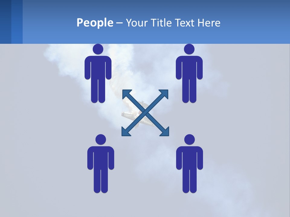 A Plane Flying In The Sky With Smoke Coming Out Of It PowerPoint Template
