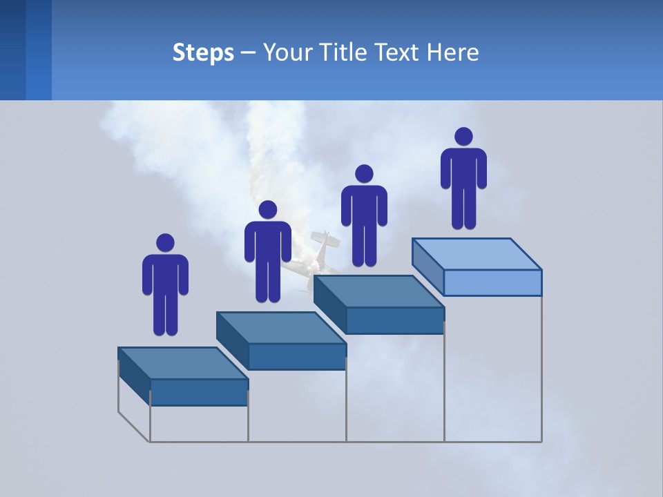 A Plane Flying In The Sky With Smoke Coming Out Of It PowerPoint Template