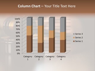 A Wooden Judge's Gavel On A Table With A Person In The Background PowerPoint Template