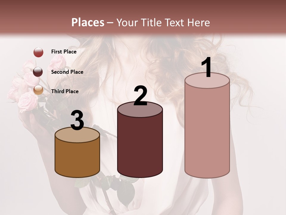 A Beautiful Woman Holding A Rose In Her Hand PowerPoint Template