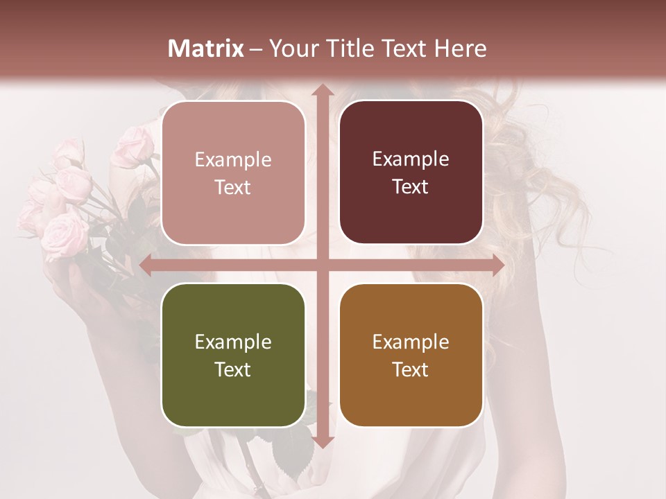 A Beautiful Woman Holding A Rose In Her Hand PowerPoint Template