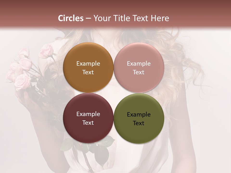 A Beautiful Woman Holding A Rose In Her Hand PowerPoint Template