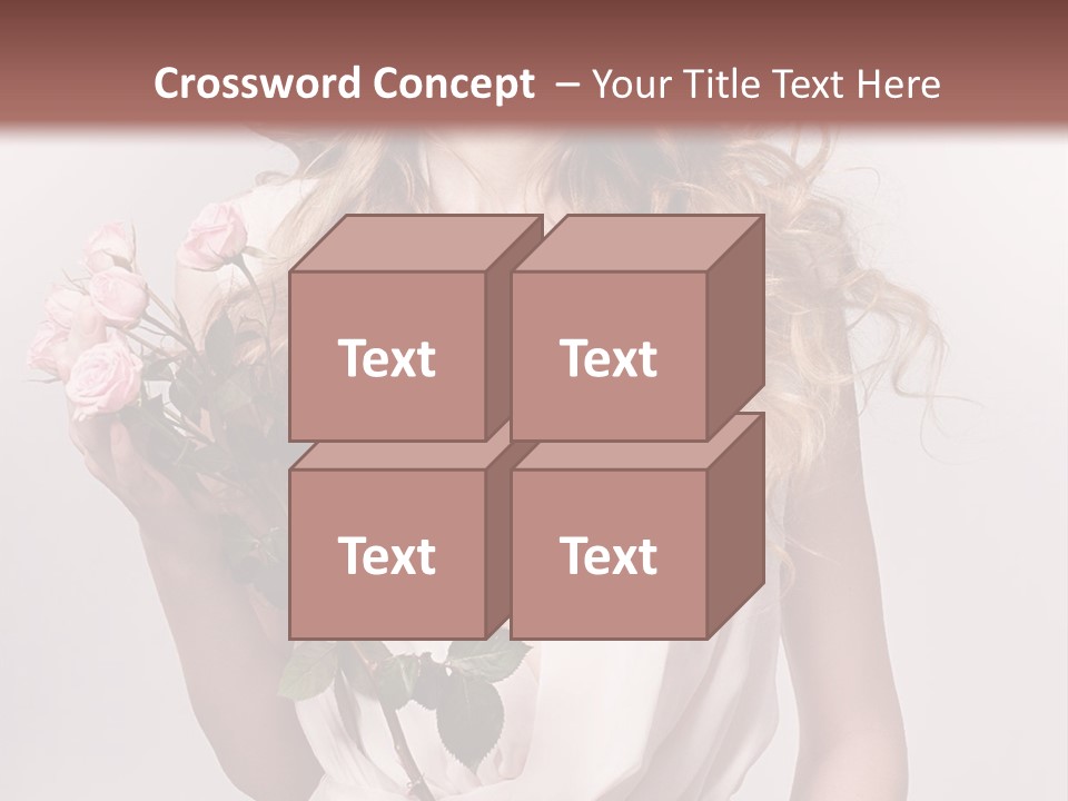 A Beautiful Woman Holding A Rose In Her Hand PowerPoint Template