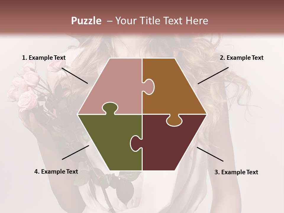 A Beautiful Woman Holding A Rose In Her Hand PowerPoint Template