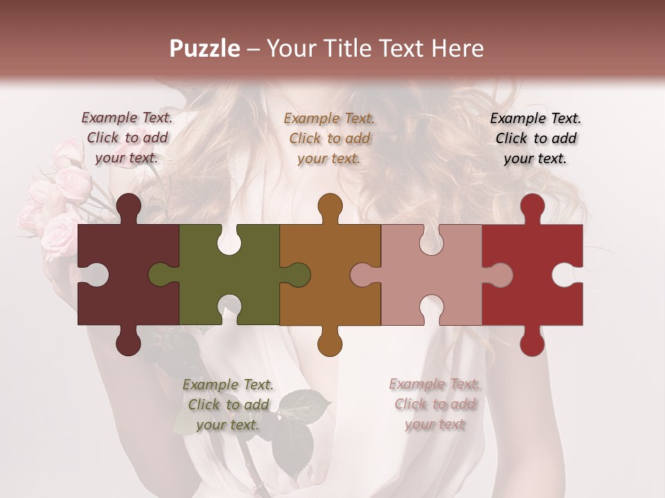 A Beautiful Woman Holding A Rose In Her Hand PowerPoint Template