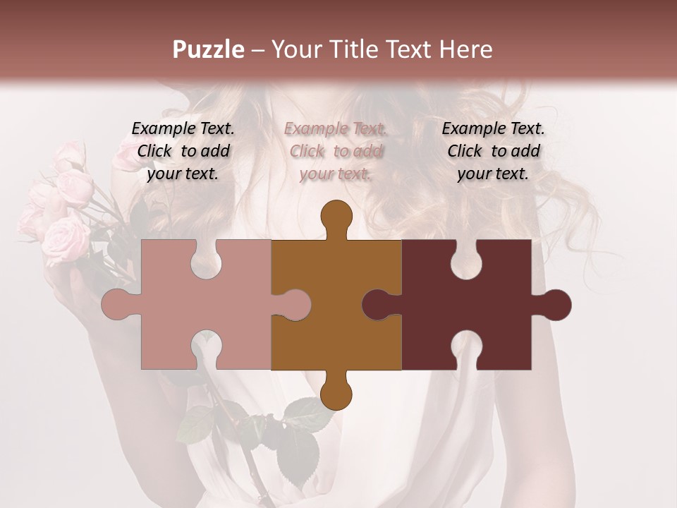 A Beautiful Woman Holding A Rose In Her Hand PowerPoint Template