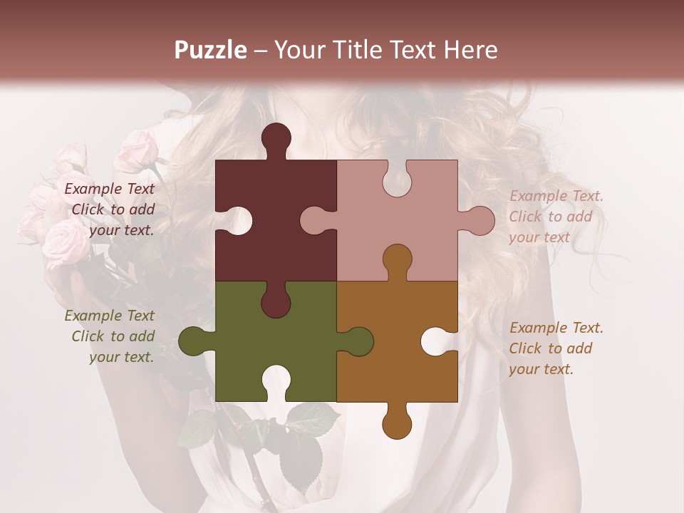 A Beautiful Woman Holding A Rose In Her Hand PowerPoint Template