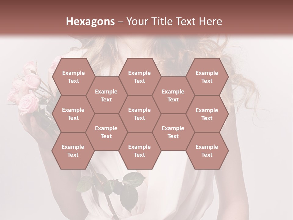 A Beautiful Woman Holding A Rose In Her Hand PowerPoint Template