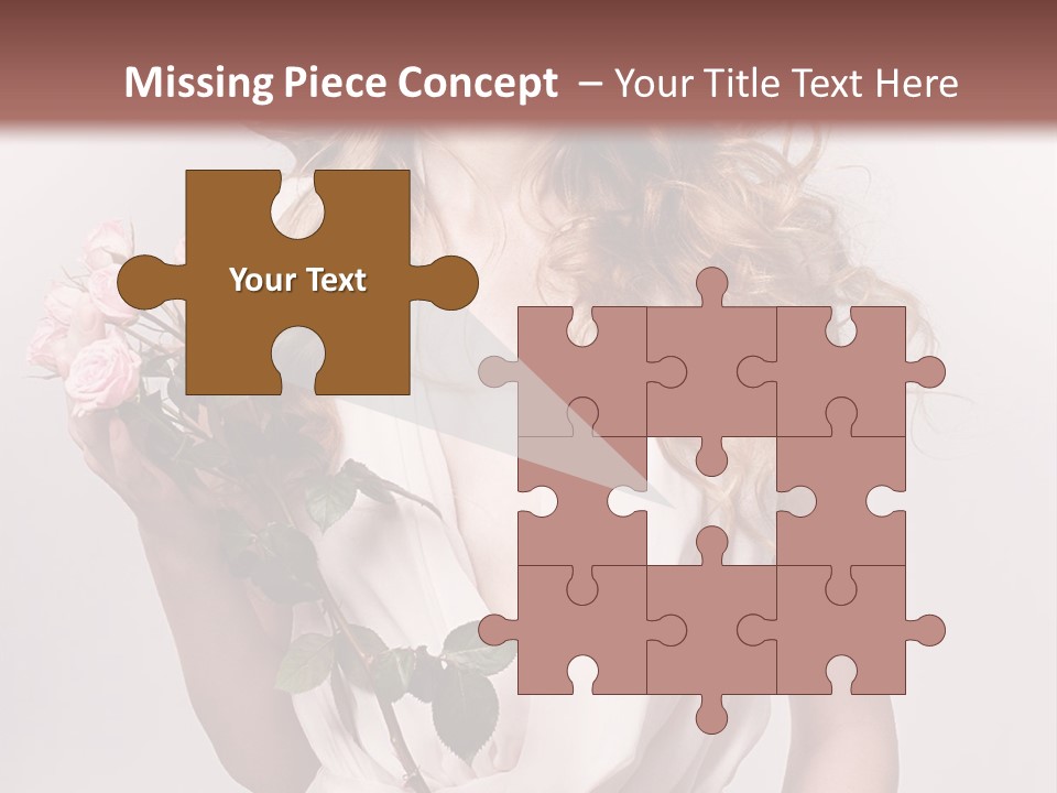 A Beautiful Woman Holding A Rose In Her Hand PowerPoint Template